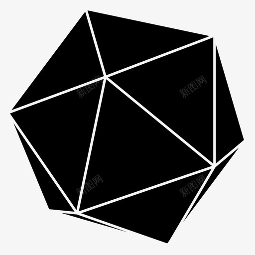 骰子20面地下城和龙图标svg_新图网 https://ixintu.com 20面 二十面体 地下城和龙 多面体 骰子