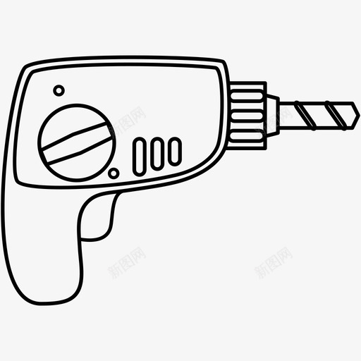 钻修玩图标svg_新图网 https://ixintu.com 修 修理 玩 玩具钻 电动工具 钻