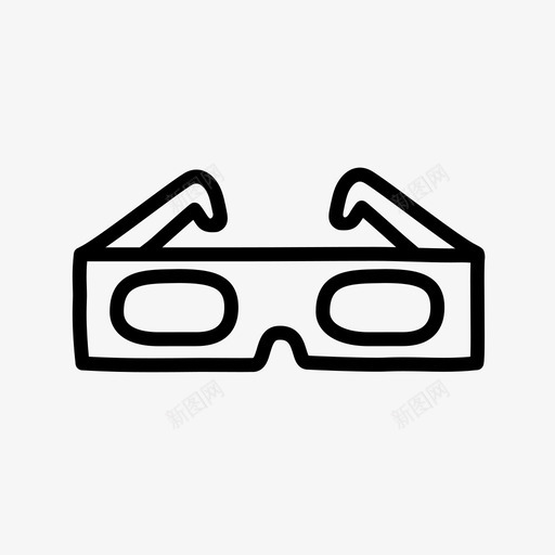 3d眼镜看三维图标svg_新图网 https://ixintu.com 3d眼镜 三维 看