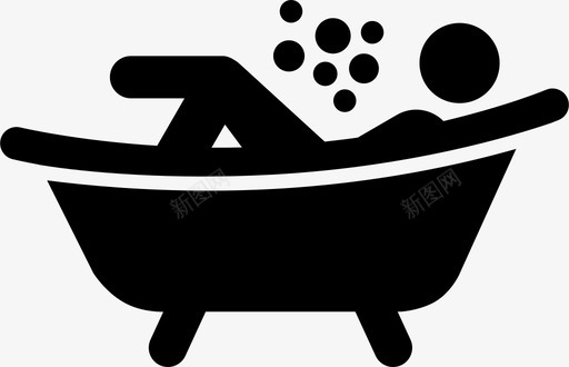 放松愉快双脚抬起图标svg_新图网 https://ixintu.com spa 休息 双脚抬起 宁静 愉快 放松 浸泡 肥皂 躺下