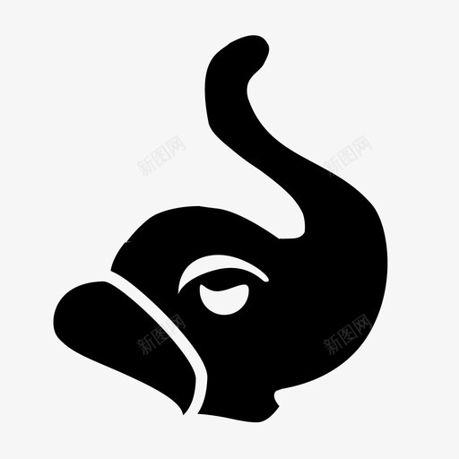 大象动物环图标svg_新图网 https://ixintu.com 动物 动物园 可爱 大象 头 环