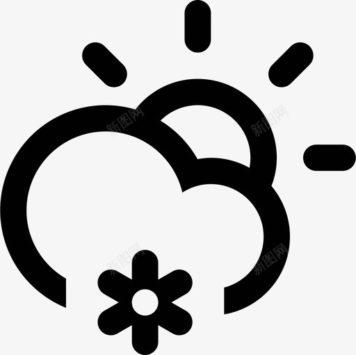 白天下雪太阳降水寒冷云层图标svg_新图网 https://ixintu.com 云层 太阳 寒冷 气候 白天下雪 降水 高潮