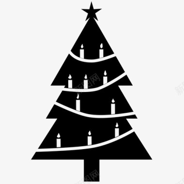 圣诞树庆祝节日礼物圣诞老人图标图标