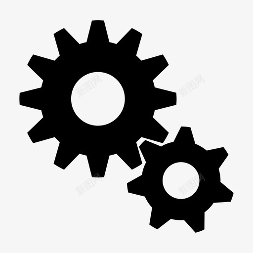 齿轮自动化机器图标svg_新图网 https://ixintu.com 机器 自动化 设置 车轮 转向 齿轮