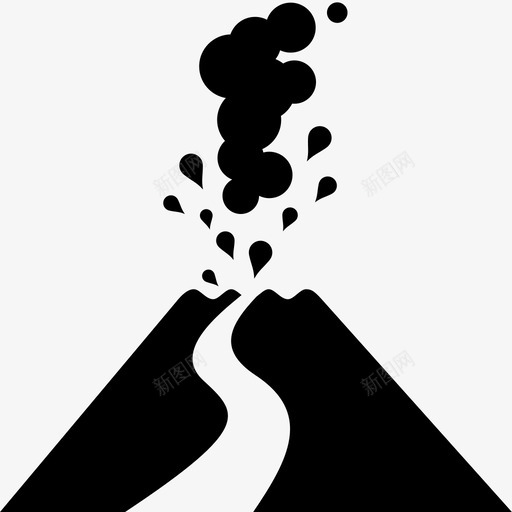 火山地震爆炸图标svg_新图网 https://ixintu.com 地质 地震 山脉 岩石 火山 火神 熔岩 爆炸