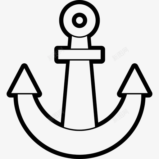 锚船线图标svg_新图网 https://ixintu.com 海军 海洋 海锚 线 航行 船 重量 锚