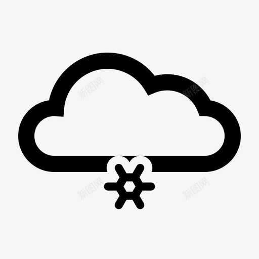 雪云寒冷图标svg_新图网 https://ixintu.com 云 冬天 天气 寒冷 自然 雪 雪花