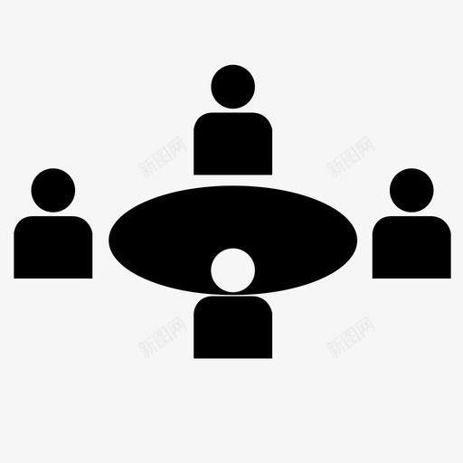 会议团队人员图标svg_新图网 https://ixintu.com 人员 会议 办公室 协作 团队 家庭 小组 工作 餐桌