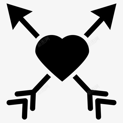 心形纹身浪漫图标svg_新图网 https://ixintu.com 心形 情人节 感觉 浪漫 激情 爱 箭头 纹身
