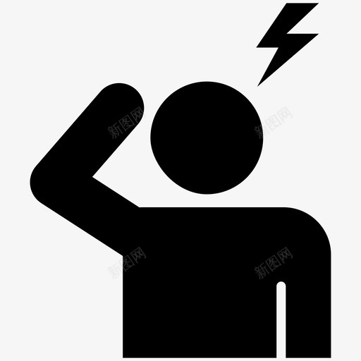 头痛生病人图标svg_新图网 https://ixintu.com 人 头痛 心烦意乱 抑郁 生气 生病 精神病 身体疼痛 闪电