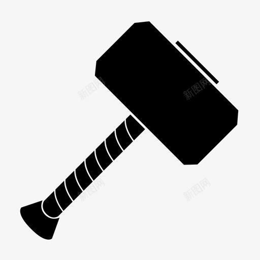锤子挪威人雷神图标svg_新图网 https://ixintu.com 工具 挪威人 武器 锤子 雷神
