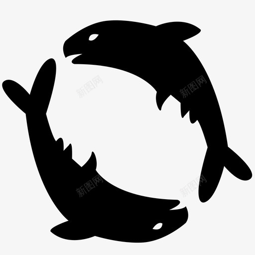 双鱼座星座黄道十二宫图标svg_新图网 https://ixintu.com 双鱼座 星座 黄道十二宫