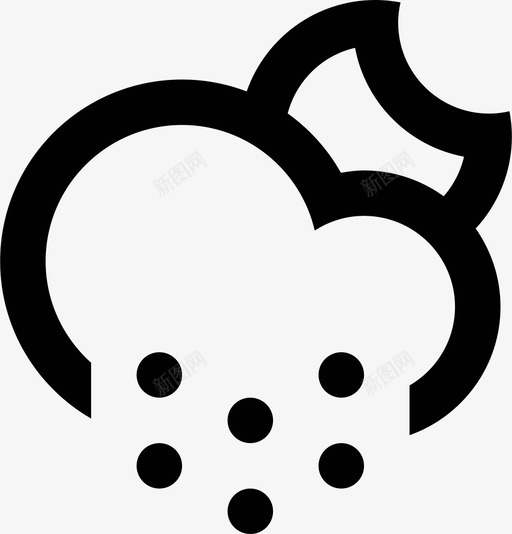 夜雪降水月亮图标svg_新图网 https://ixintu.com 云彩 夜雪 寒冷 月亮 气候 降水 高潮