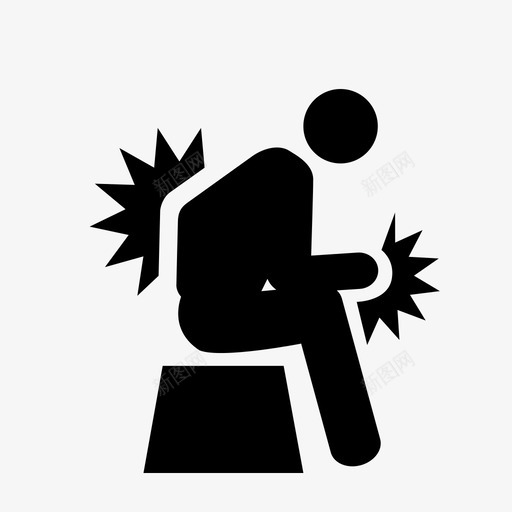 关节炎疼痛哎哟受伤图标svg_新图网 https://ixintu.com 人坐着 关节炎疼痛 受伤 哎哟 慢性疼痛 手 疼痛 肘 背部