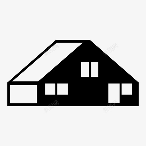 农舍住宅乡间别墅图标svg_新图网 https://ixintu.com 乡间别墅 住宅 住所 农舍