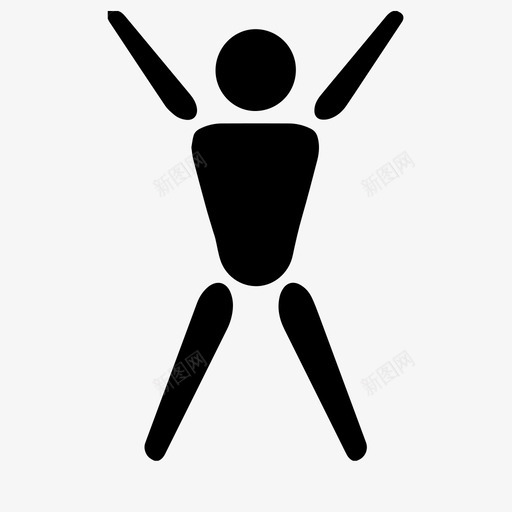 跳跃兴奋快乐图标svg_新图网 https://ixintu.com 兴奋 快乐 男人 跳跃 青春