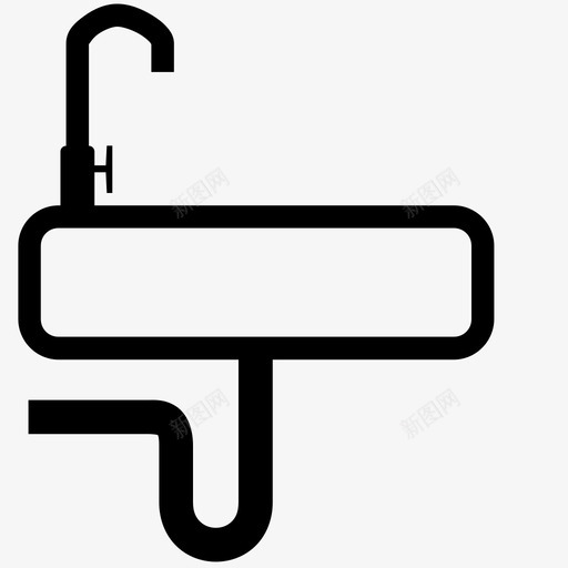 水槽清洁水龙头图标svg_新图网 https://ixintu.com 水 水槽 水龙头 洗脸盆 清洁