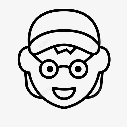 孩子男孩脸图标svg_新图网 https://ixintu.com 人 孩子 帽子 年轻人 男孩 眼镜 脸
