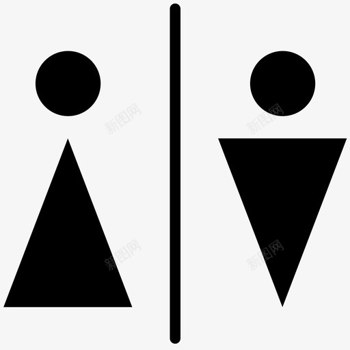 中性款浴室男式卫生间女图标svg_新图网 https://ixintu.com 中性款 卫生间 女 浴室 男式