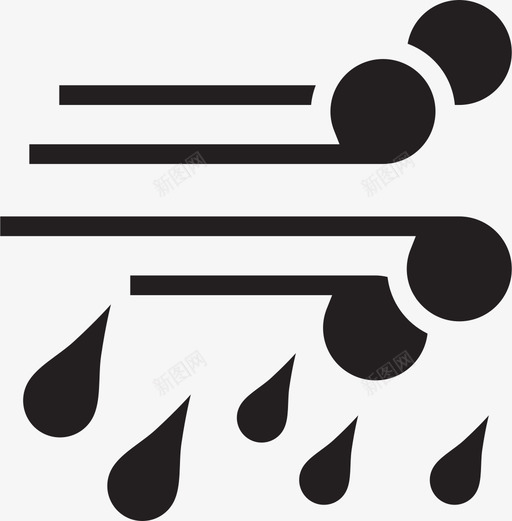 风和雨预报自然图标svg_新图网 https://ixintu.com 天气 自然 预报 风和雨 风暴