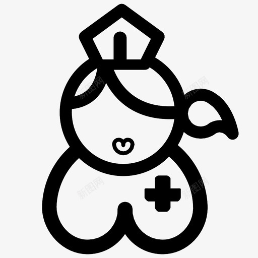 护士服装职业图标svg_新图网 https://ixintu.com 医疗 医院 女士 女性 工作 护士 服装 职业