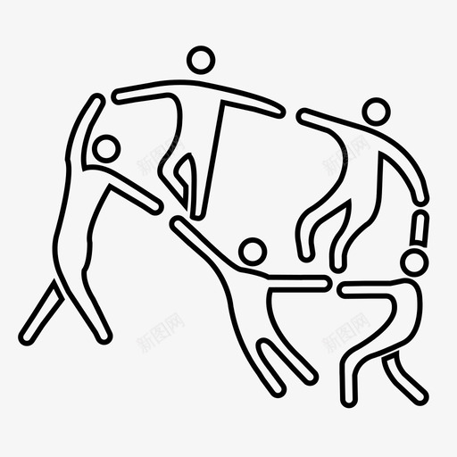 舞蹈人物牵手图标svg_新图网 https://ixintu.com 亨利马蒂斯 人物 仪式 团体 圈子 牵手 舞蹈 艺术家 表演