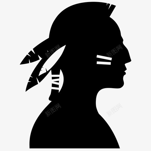 印第安人羽毛人类人部落图标svg_新图网 https://ixintu.com 人 人类 印第安人 羽毛 部落