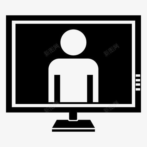 视频聊天电脑显示器图标svg_新图网 https://ixintu.com 屏幕 显示器 电脑 电视 视频聊天