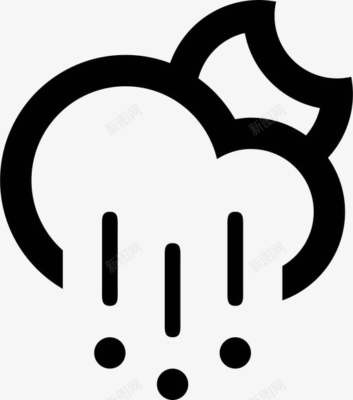 夜雹风暴降水月亮云图标svg_新图网 https://ixintu.com 云 夜雹 月亮 气候 降水 风暴 高潮