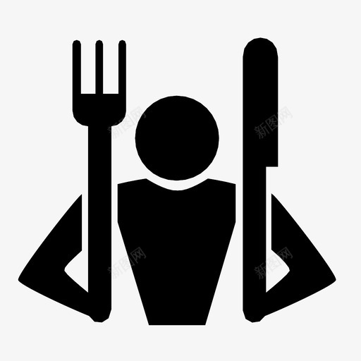 餐厅就餐食物图标svg_新图网 https://ixintu.com 人 刀 叉子 就餐 食物 餐厅