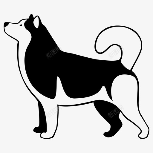 狗动物哈士奇图标svg_新图网 https://ixintu.com 冬天 动物 哈士奇 手绘哈士奇 极地 狗 狼 雪