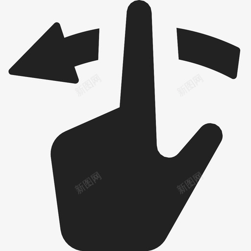 向左滑动箭头手指图标svg_新图网 https://ixintu.com 向左滑动 手 手势 手指 界面 箭头 触摸
