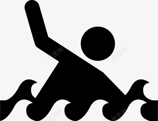 溺水人海洋图标svg_新图网 https://ixintu.com 人 人道主义 人道主义事务协调厅人道主义图标 危险 海洋 湖泊 溺水 灾难