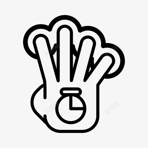 点击并保持四个手指手势图标svg_新图网 https://ixintu.com 四个手指 手 手势 点击并保持 触摸 触摸屏