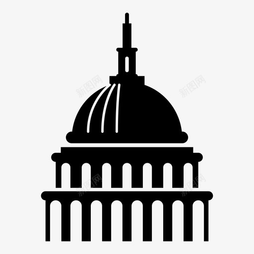 国会建筑国会大厦图标svg_新图网 https://ixintu.com 华盛顿特区 博物馆 国会 国会大厦 建筑 政府 机构