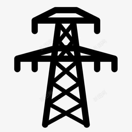输电塔电力高压电力线路发电厂图标svg_新图网 https://ixintu.com 发电厂 张力 电力 电力线路 电站 输电塔 铁塔 高压