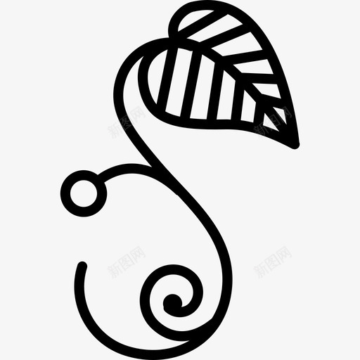 一片叶子在一条弯曲的树枝上的花形图案自然花卉图案图标svg_新图网 https://ixintu.com 一片叶子在一条弯曲的树枝上的花形图案 自然 花卉图案