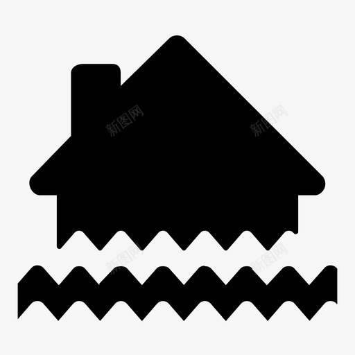 洪水气候变化极端天气图标svg_新图网 https://ixintu.com 保险 房屋 极端天气 气候变化 水 水损害 洪水 财产