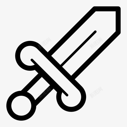 剑战刀图标svg_新图网 https://ixintu.com 刀 切 刺 剑 战 武器
