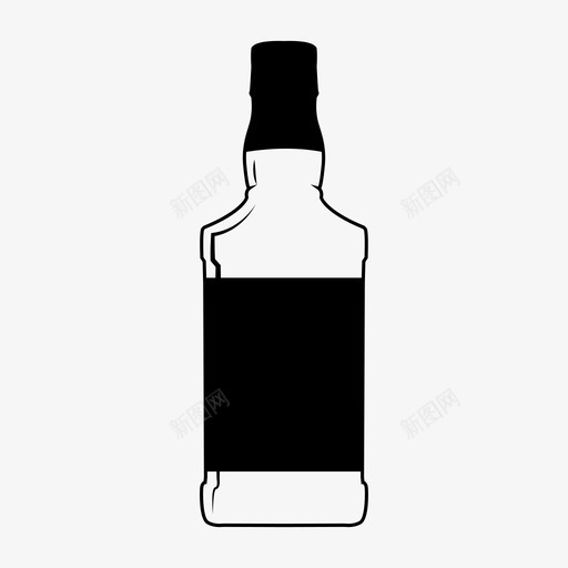 威士忌酒瓶子图标svg_新图网 https://ixintu.com 威士忌 杰克丹尼尔斯 玻璃杯 瓶子 酒 饮料
