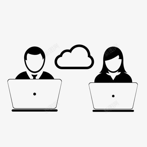 云计算人私有云图标svg_新图网 https://ixintu.com 云计算 人 女人 技术 用户 私有云 维护 虚拟计算