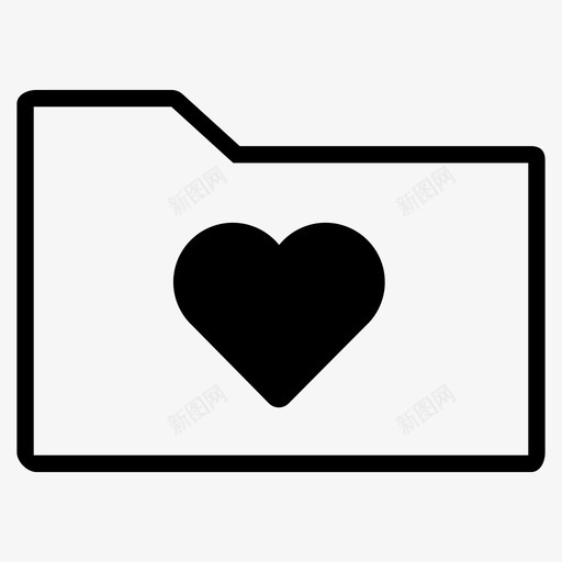 收藏夹书签心形图标svg_新图网 https://ixintu.com 书签 保存 喜欢 心形 收藏夹 文件夹图标 爱