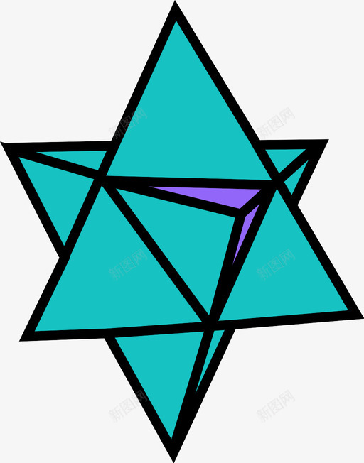 星状八面体形状多边形图标svg_新图网 https://ixintu.com 三维 三维对象 三维形状 几何体 多边形 对象 形状 星状八面体