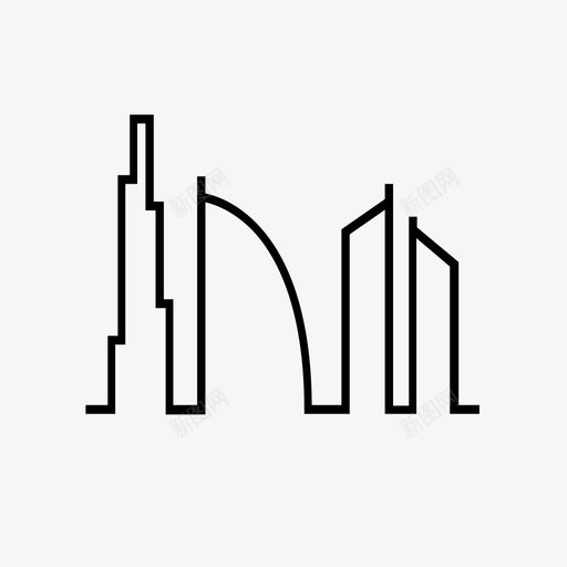迪拜天际线阿拉伯塔阿联酋图标svg_新图网 https://ixintu.com 城市景观 建筑 迪拜天际线 阿布达比 阿拉伯塔 阿联酋