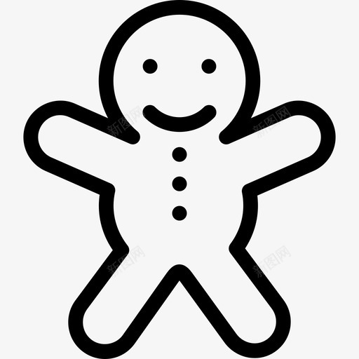 饼干人假日线图标svg_新图网 https://ixintu.com 假日 冬天 圣诞节 季节 对象 形状 线图标 装饰 零食 饼干人