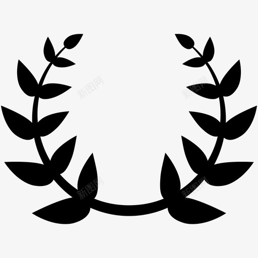 桂冠荣誉冠希腊图标svg_新图网 https://ixintu.com 奥运会 希腊 桂冠 桂叶 荣誉冠