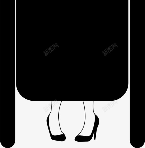浴室女卫生间隔间图标svg_新图网 https://ixintu.com 女卫生间 女士 浴室 隔间