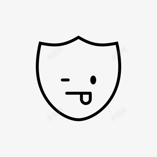 盾牌滑稽傻瓜图标svg_新图网 https://ixintu.com 保安 保护 傻子 傻瓜 卡瓦伊 吐舌头 守卫 安全 滑稽 盾牌 警察