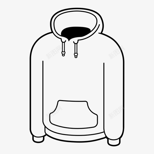 连帽衫冬季运动衫图标svg_新图网 https://ixintu.com 冬季 外套 夹克 寒冷 帽子 服装 毛衣 衣服 运动衫 连帽夹克 连帽衫