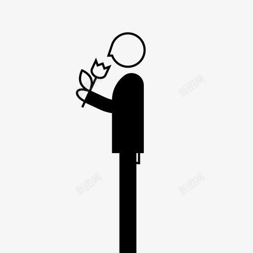 情人单身汉男人图标svg_新图网 https://ixintu.com 人 单身汉 嗅 情人 玫瑰 男人 闻